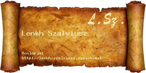Lenkh Szalviusz névjegykártya